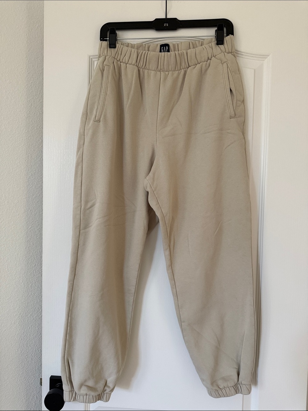 GAP Light Beige Elastic Waist Joggers